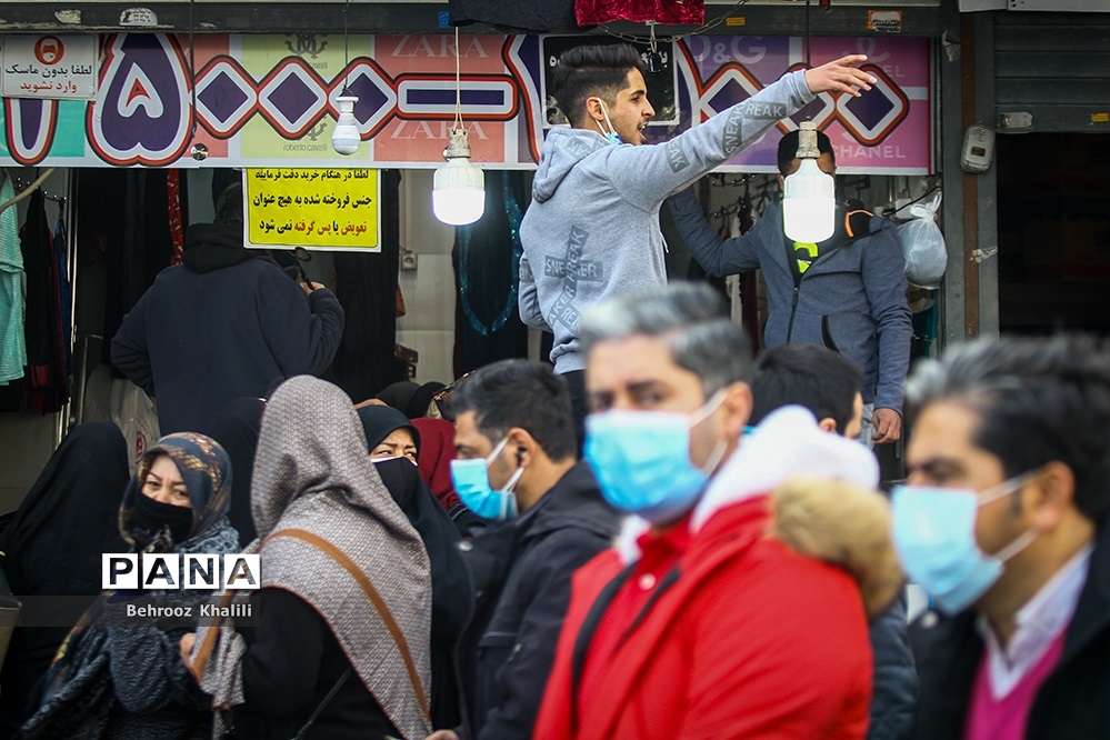 عکس/ ازدحام بازار تهران در شرایط نارنجی