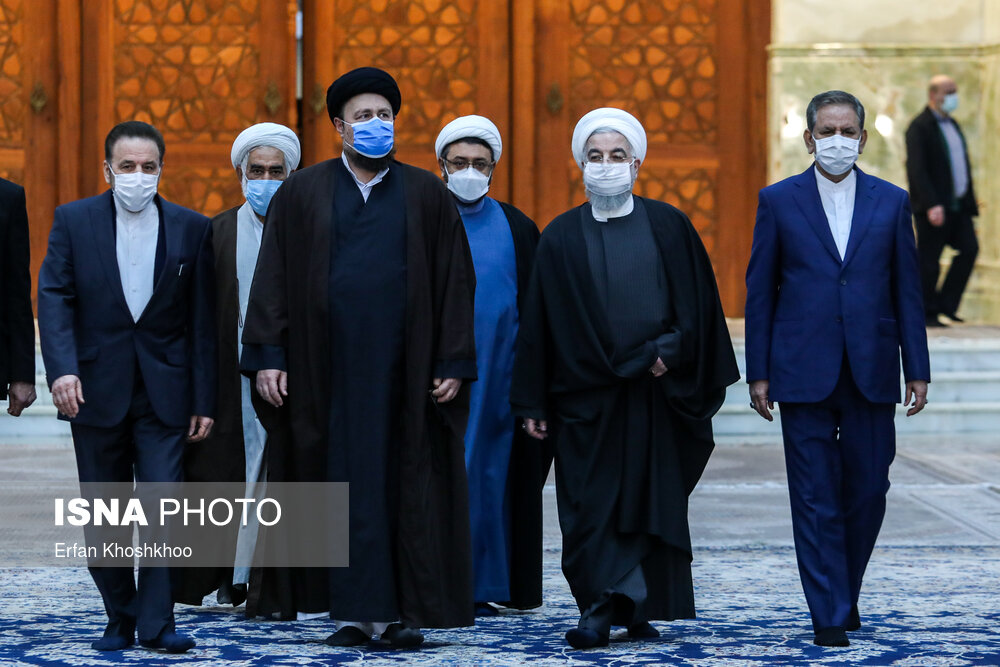 عکس/ حضور روحانی و وزرای دولت در حرم امام خمینی(ره)