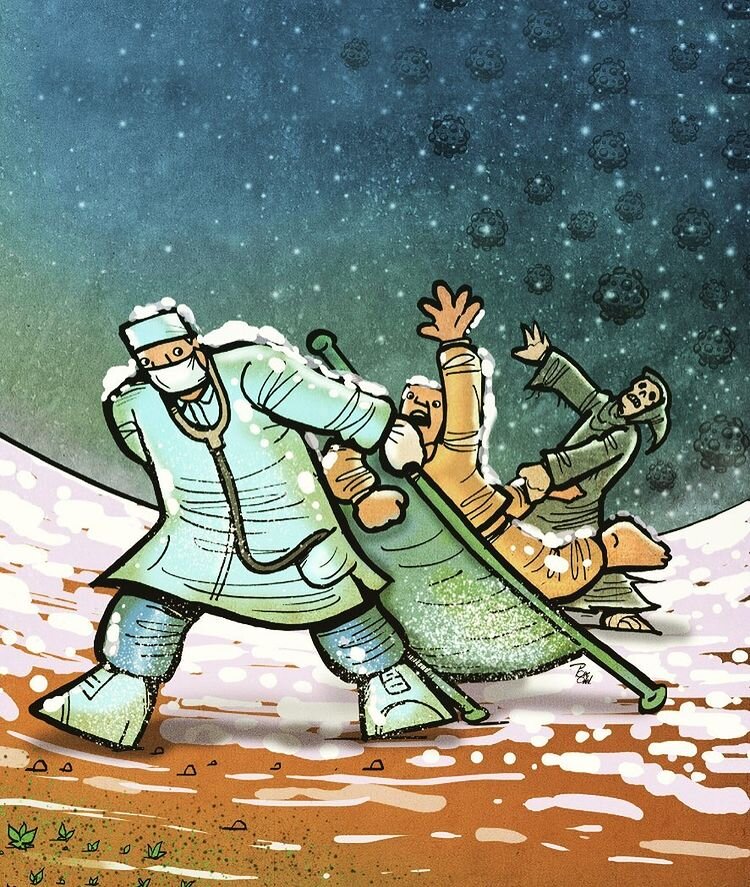 کاریکاتور/ زمستان سخت کرونایی!