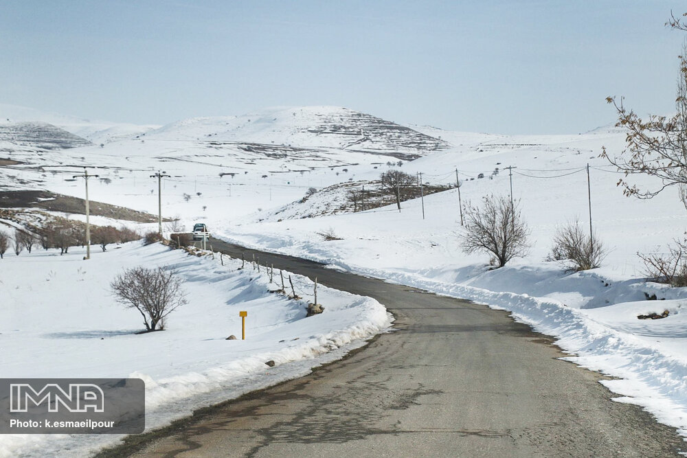 طبیعت زیبای برفی روستایی در آذربایجان شرقی