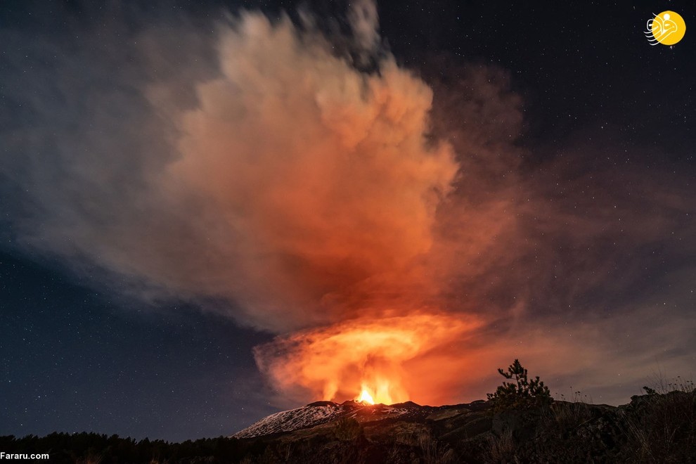 عکس/ فوران‌های اخیر آتشفشان اتنا