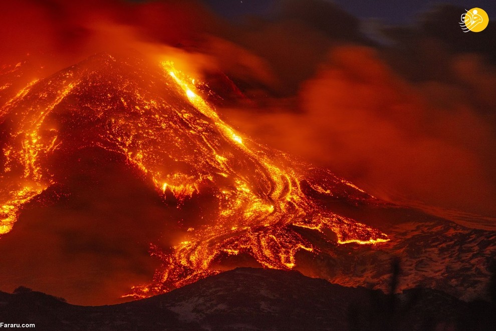 عکس/ فوران‌های اخیر آتشفشان اتنا