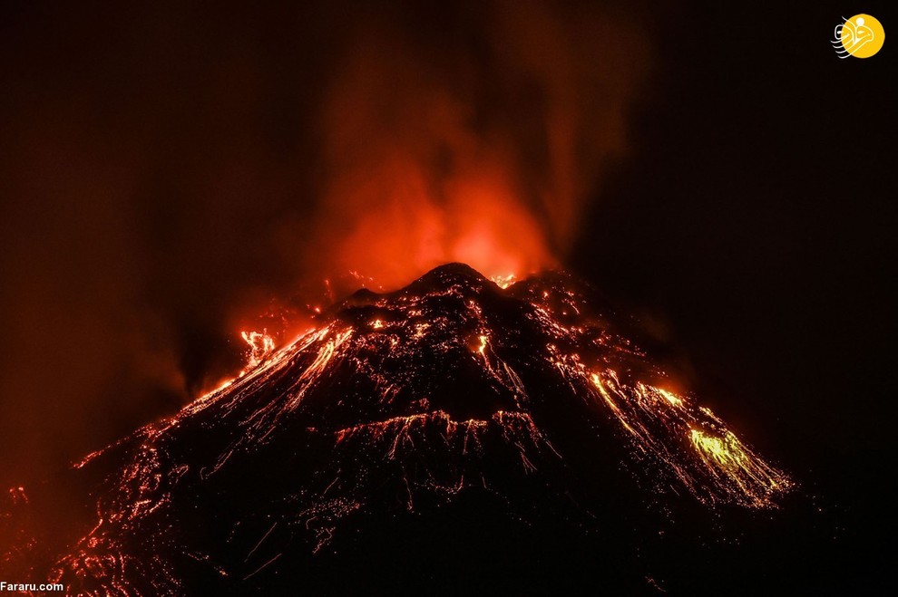 عکس/ فوران‌های اخیر آتشفشان اتنا