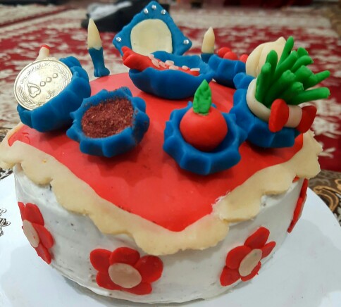 از شما/کيک خانگي با ديزاين هفت سين