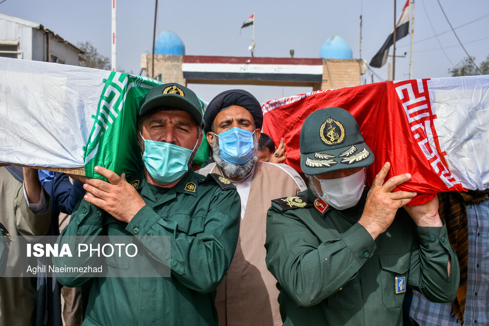 عکس/ مراسم تبادل و استقبال از ۶۳ شهید تازه تفحص شده جنگ تحمیلی