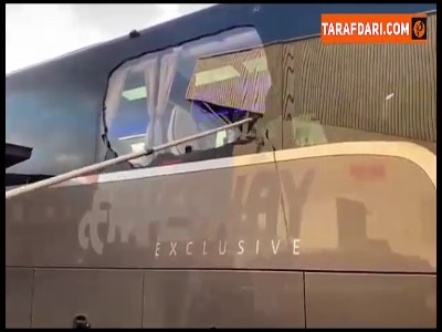 حمله به اتوبوس رئالمادرید در راه ورزشگاه آنفیلد!