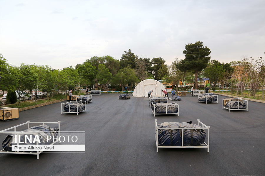 عکس/ راه اندازی بیمارستان صحرایی در استان قزوین