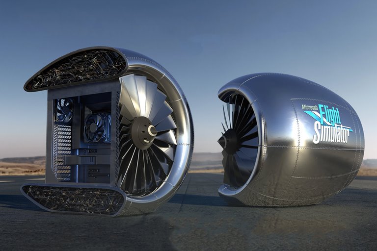 کامپیوتر مایکروسافت با طراحی موتور هواپیما به یک نفر هدیه داده می‌شود