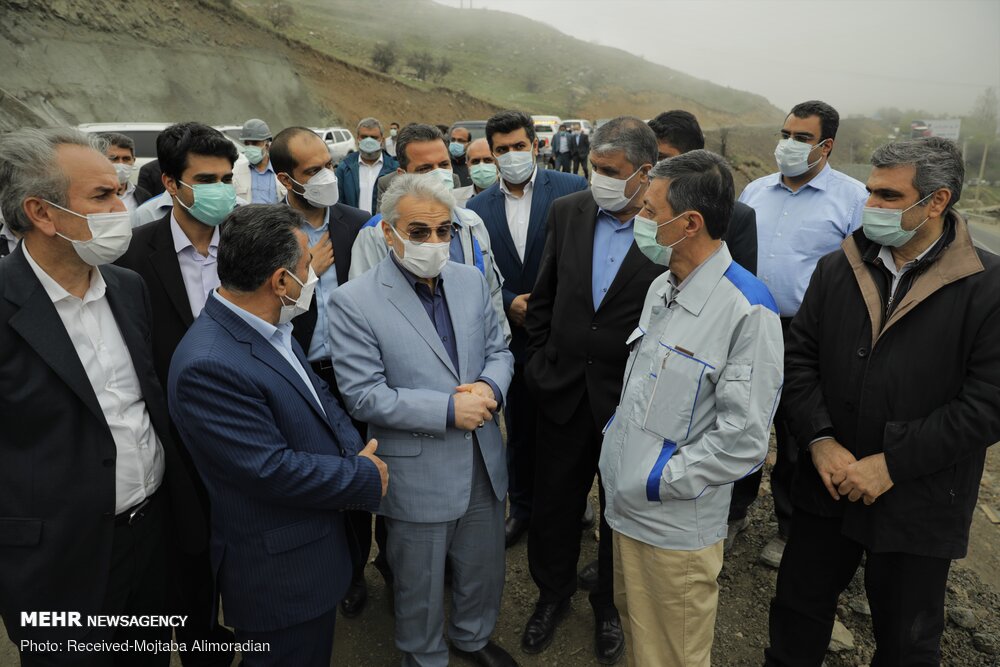 بازدید نوبخت و فتاح از از منطقه ۲ آزادراه تهران- شمال