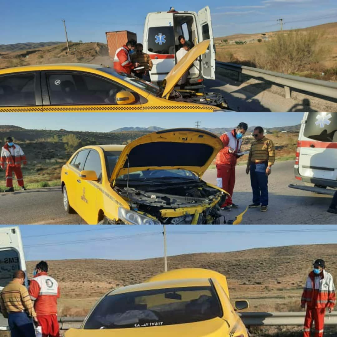 واژگونی تاکسی در جاده دامغان ـ سمنان
