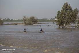 جاریشدن سیلاب در رودخانه کاجو