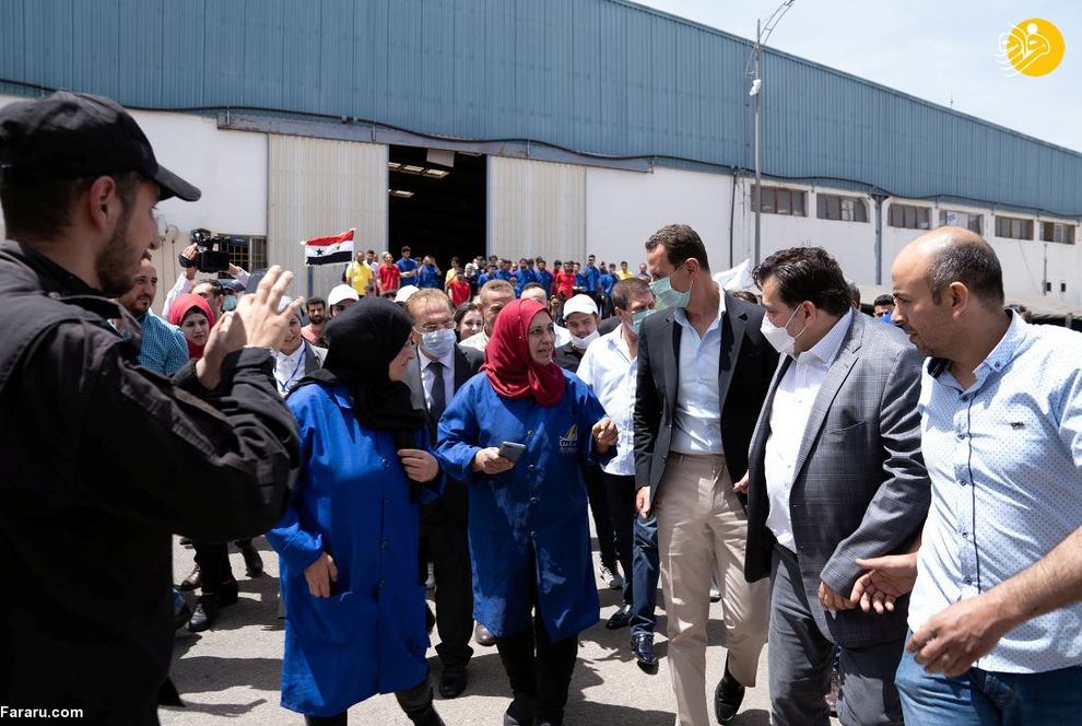   بازدید بشار اسد از یک شهرک صنعتی  