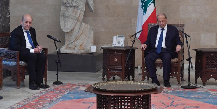 دیدار وزیر خارجه فرانسه با میشل عون