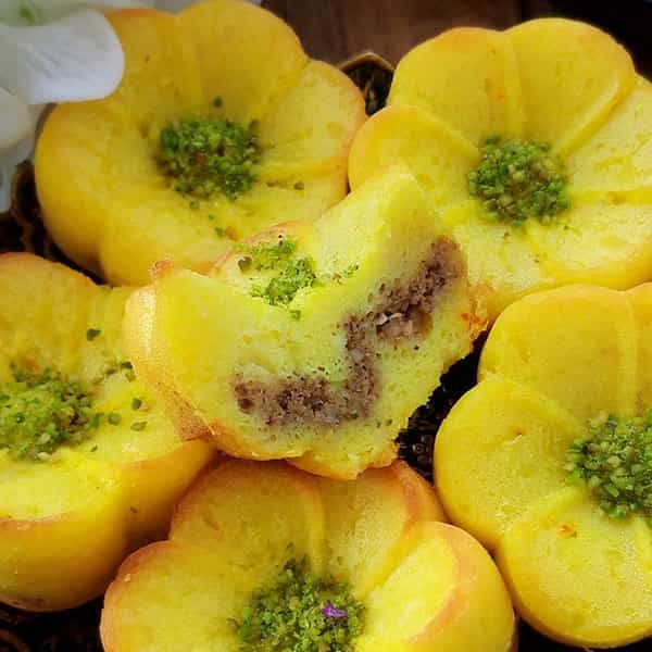 طرز تهيه خاگينه مغز دار گل تزئين سفره افطار