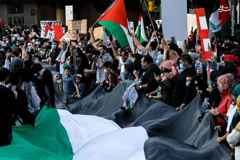 عکس/ خیابان‌های کانادا مملو از حامیان فلسطین
