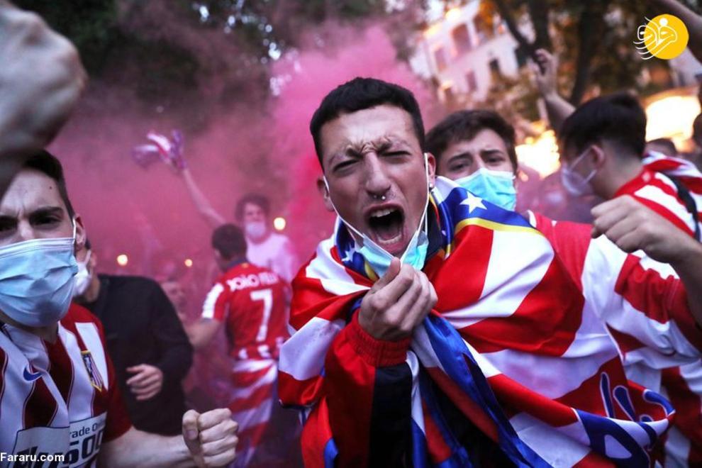 هواداران تیم اتلتیکو قهرمانی این تیم در لالیگا را جشن گرفتند