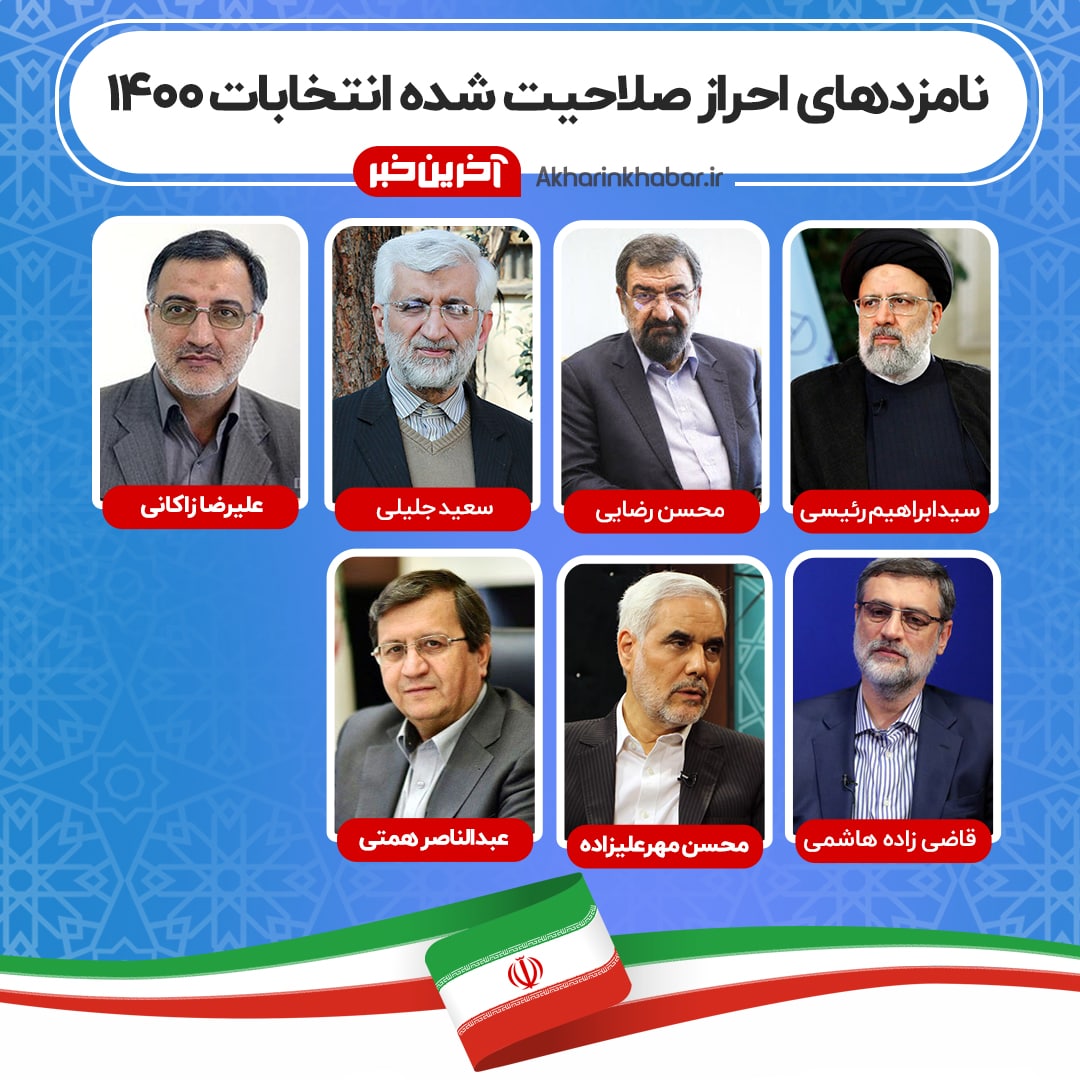 اسامی نامزدهای نهایی انتخابات ریاست جمهوری رسما اعلام شد