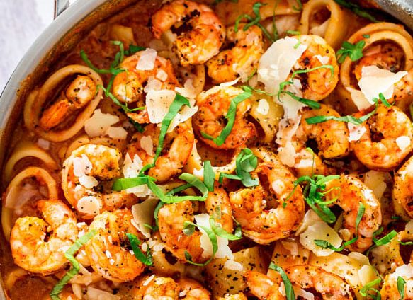 آموزش تهيه خوراک ميگو مديترانه