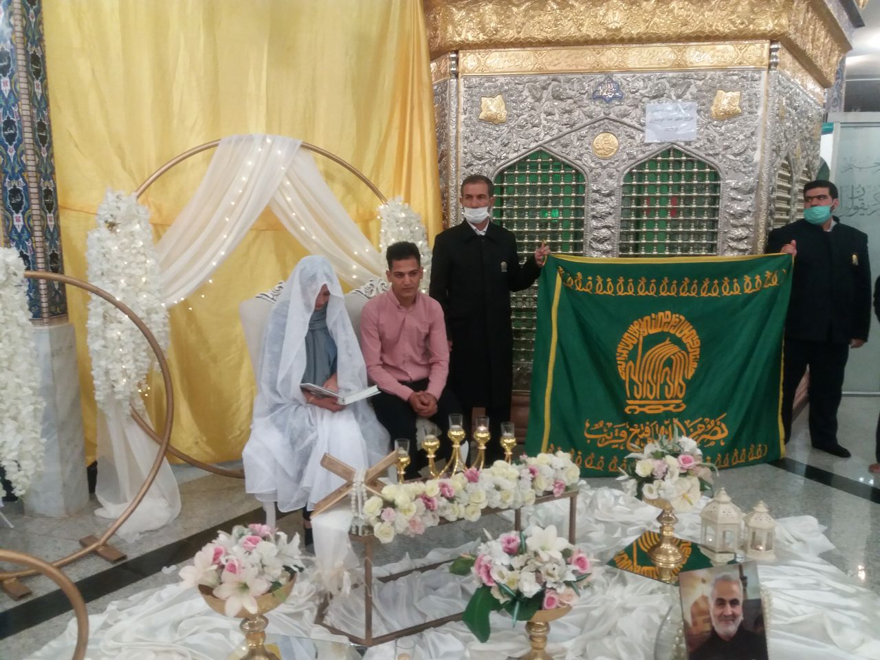 پیوند آسمانی ۳ زوج بیرجندی زیر پرچم سبز حرم رضوی برگزار شد