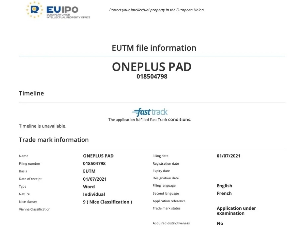 وان پلاس نام تجاری OnePlus Pad را برای تبلت آینده خود به ثبت رساند