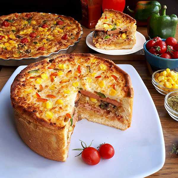  طرز تهيه کيک پيتزا خوشمزه و مخصوص رستوراني در منزل