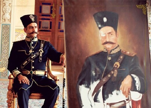 کل کل شاه قاجار با زن فرنگی اش در حرمسرا