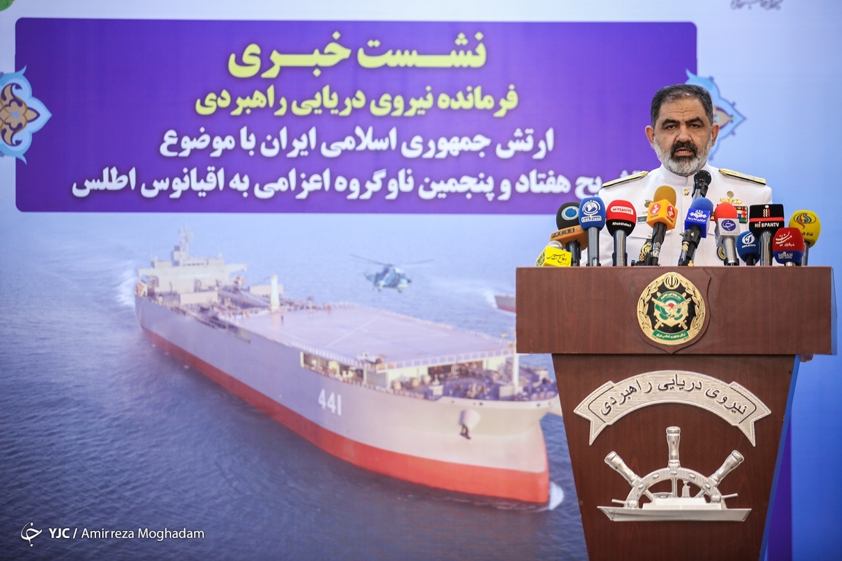 عکس/ نشست خبری دریادار «شهرام ایرانی» فرمانده نیروی دریایی ارتش