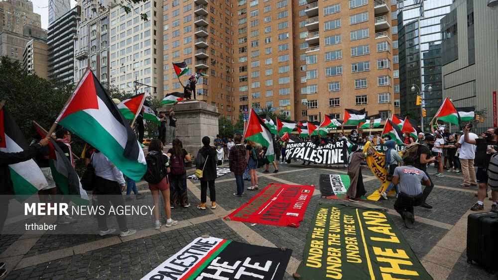 تظاهرات حمایت از فلسطینیان در نیویورک