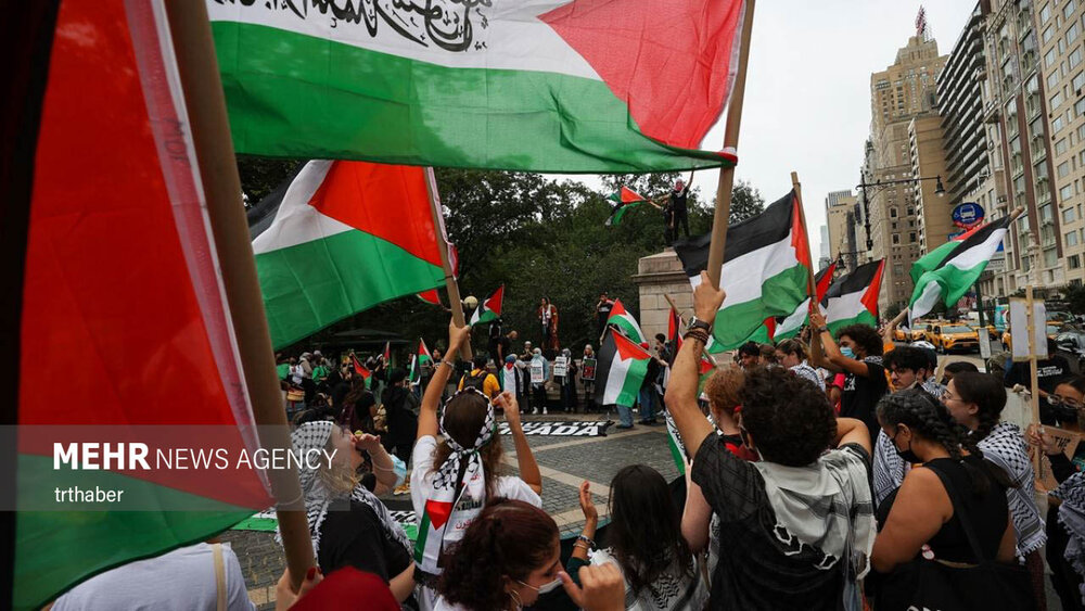 تظاهرات حمایت از فلسطینیان در نیویورک