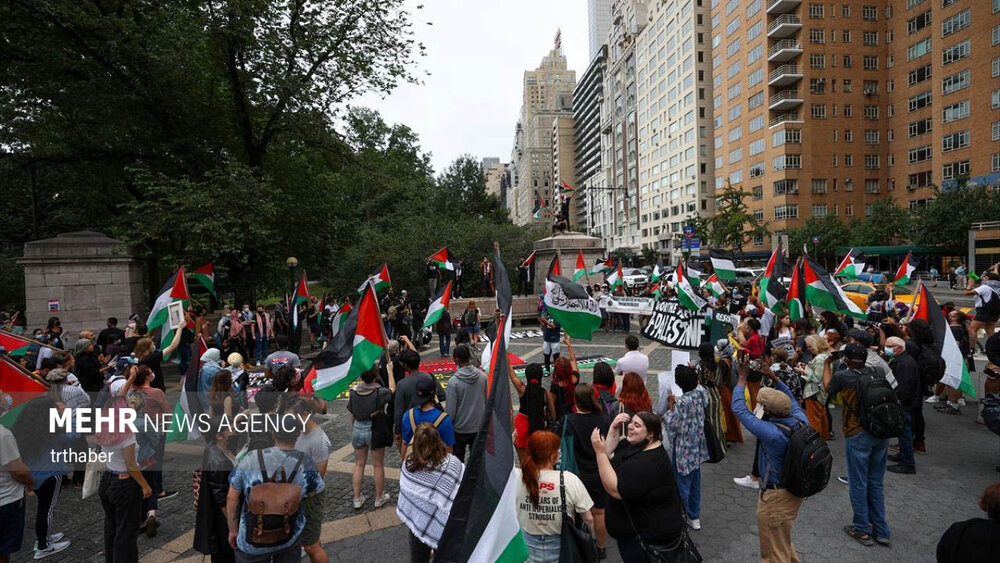 تظاهرات حمایت از فلسطینیان در نیویورک