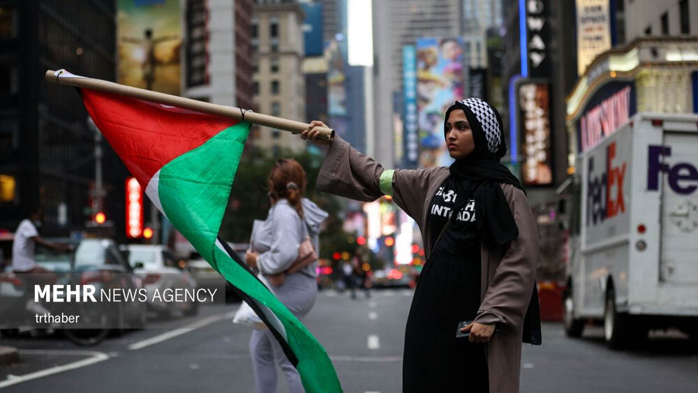 تظاهرات حمایت از فلسطینیان در نیویورک