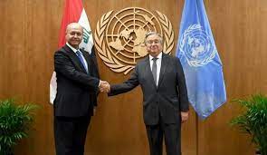 رایزنی برهم صالح با دبیر کل سازمان ملل