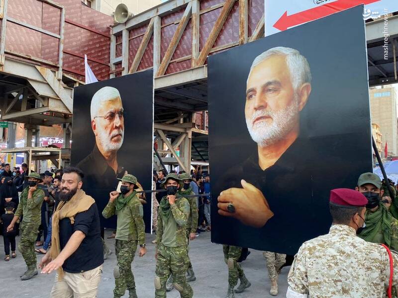 عکس/ دسته عزاداری حشدالشعبی در بین الحرمین