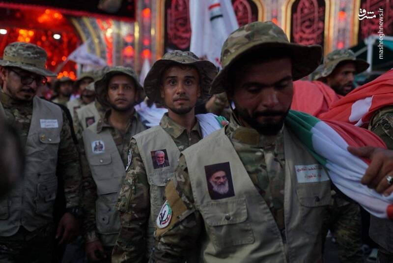 عکس/ دسته عزاداری حشدالشعبی در بین الحرمین