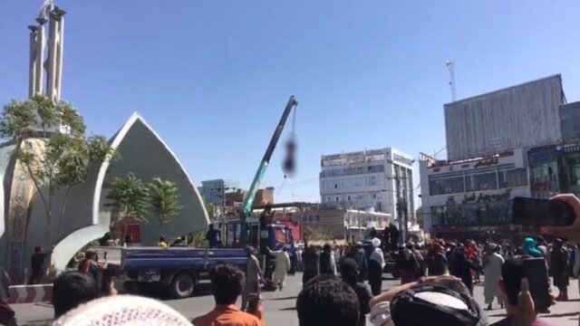 به دار آویختن ۴ نفر در ملاء عام توسط طالبان