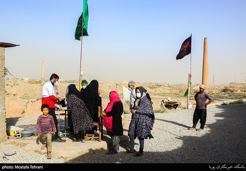 کاروان اربعین در منطقه کوره آجرپزی