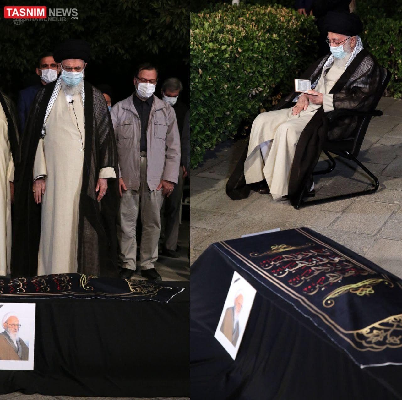 رهبر انقلاب دقایقی پیش بر پیکر علامه حسن‌زاده آملی اقامه نماز کردند