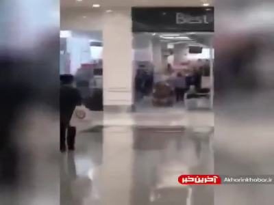 فرو ریختن سقف فروشگاهی بر اثر طوفان