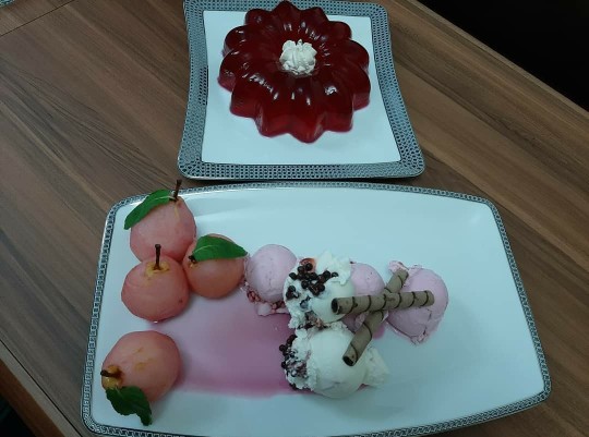از شما/دسر گلابی بابستنی وانیلی وژله