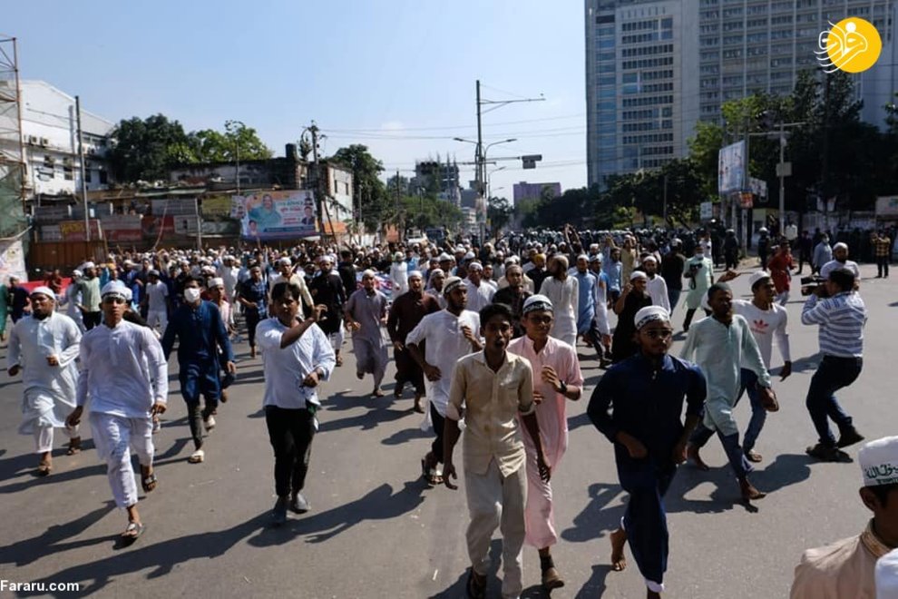عکس/ سرکوب تظاهرات مسلمانان بنگلادش درپی اهانت به قرآن