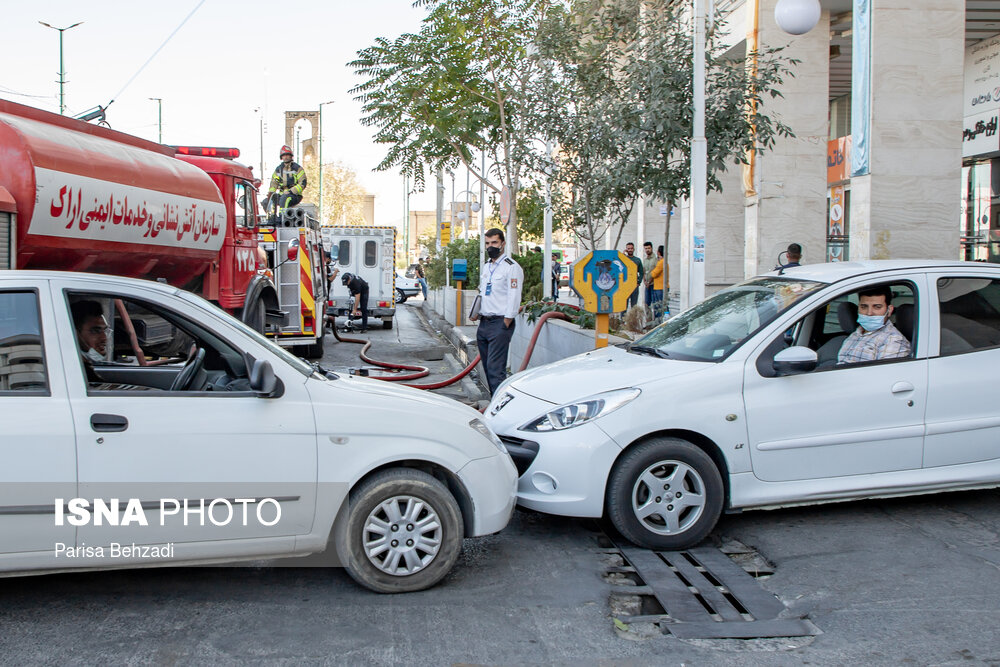 مانور مدیریت بحران در پارکینگ طبقاتی خاتم اراک