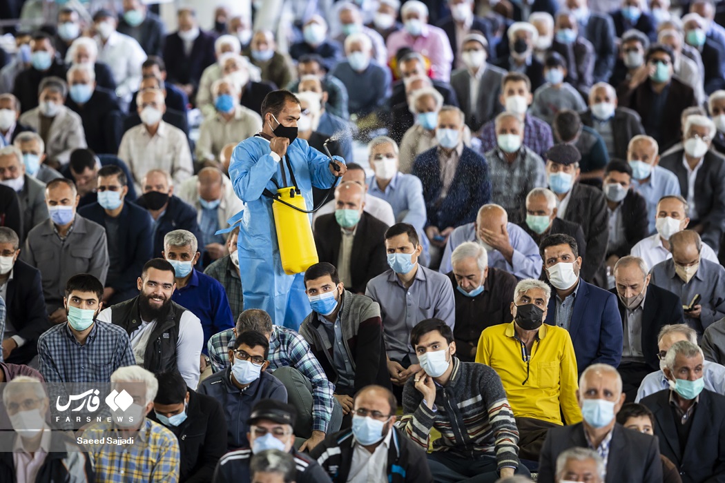 عکس/ اولین نماز جمعه تهران بعد از شیوع کرونا