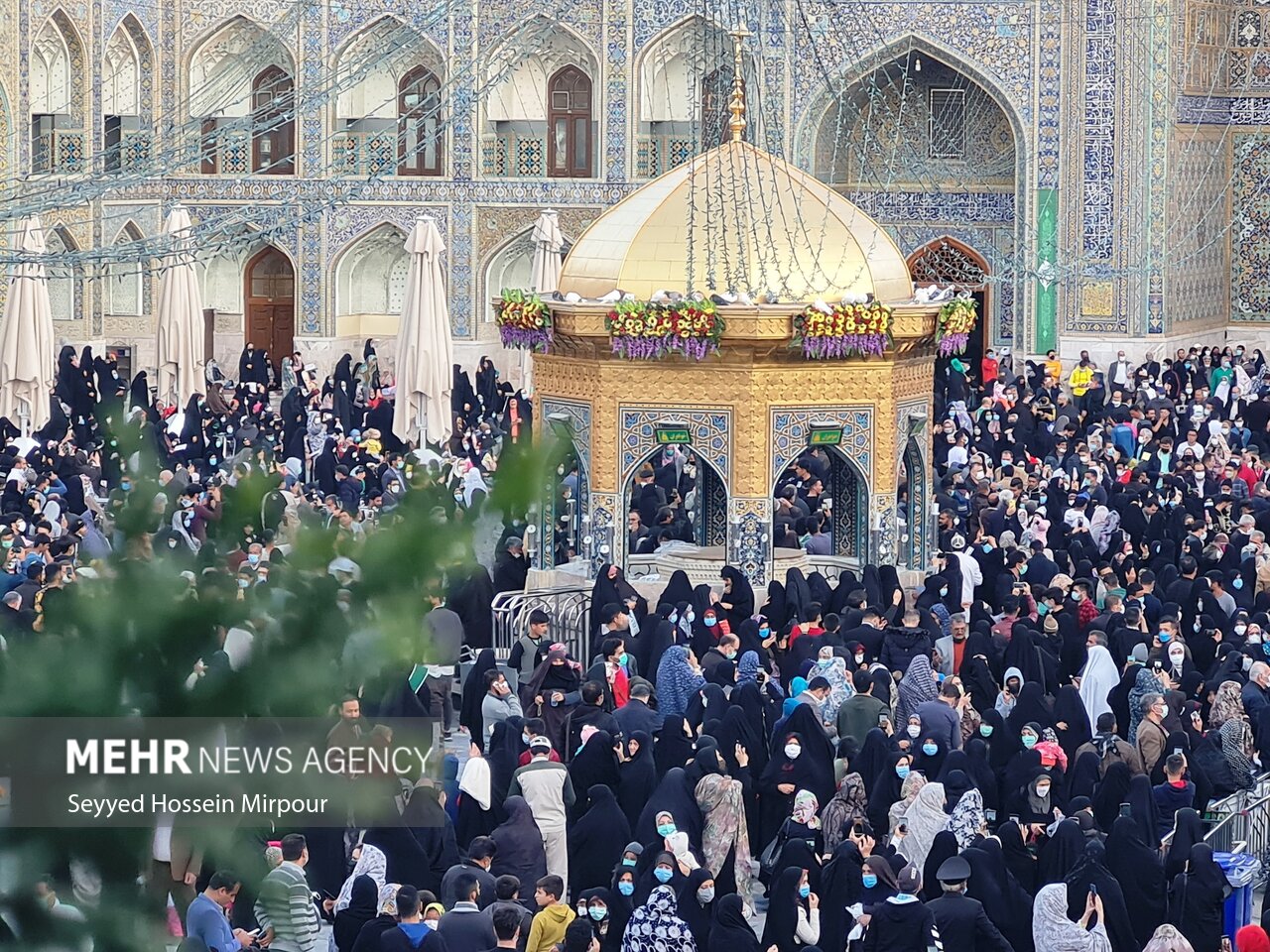 عکس/ حال و هوای حرم رضوی در شب 17 ربیع الاول