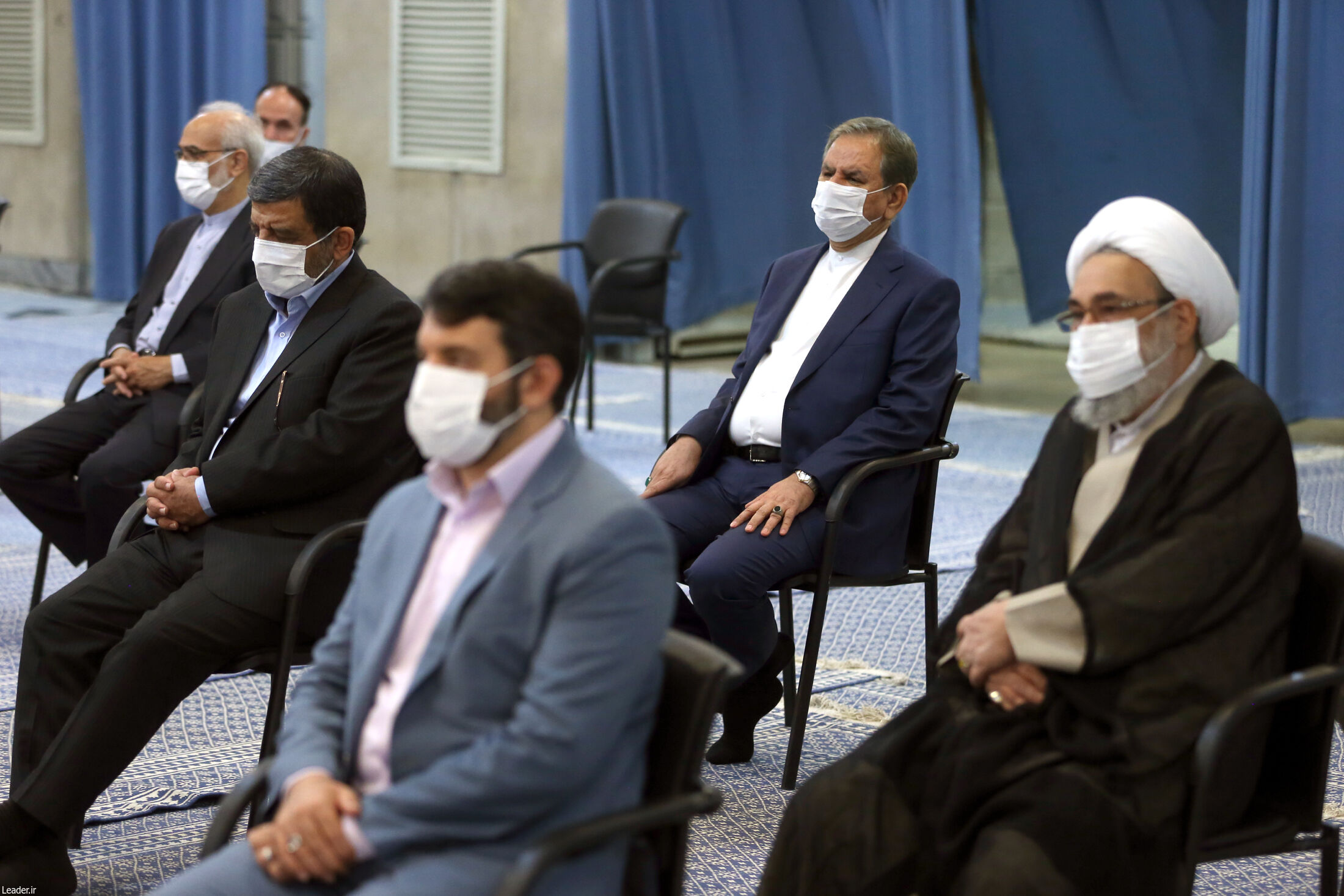 عکس/ حضور روحانی و جهانگیری در دیدار با رهبر انقلاب