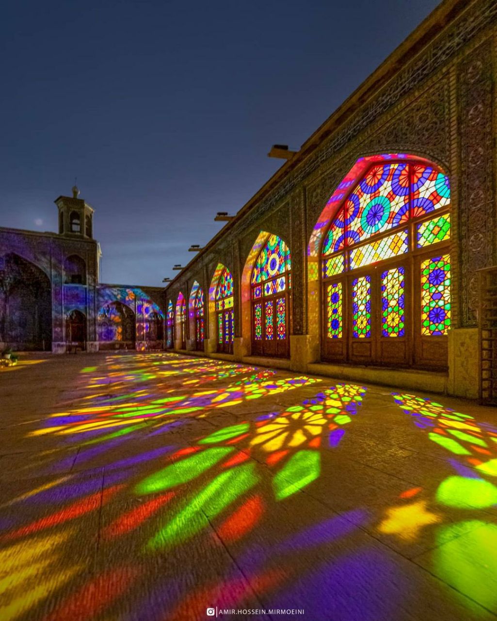 نمایی زیبا از مسجد نصیرالملک شیراز