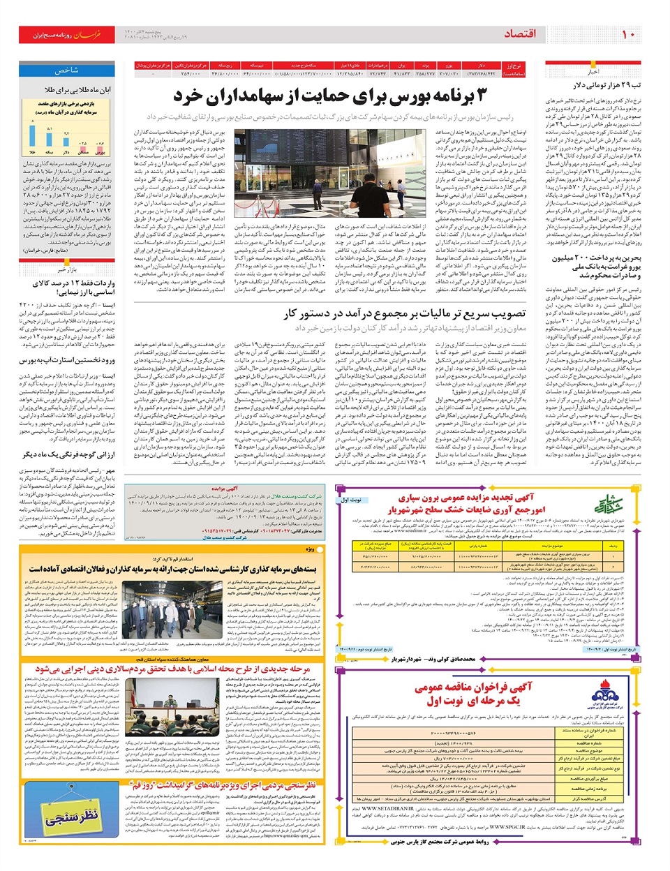 روزنامه خراسان/ از دیوان ابطال؛ از آبفا اصرار