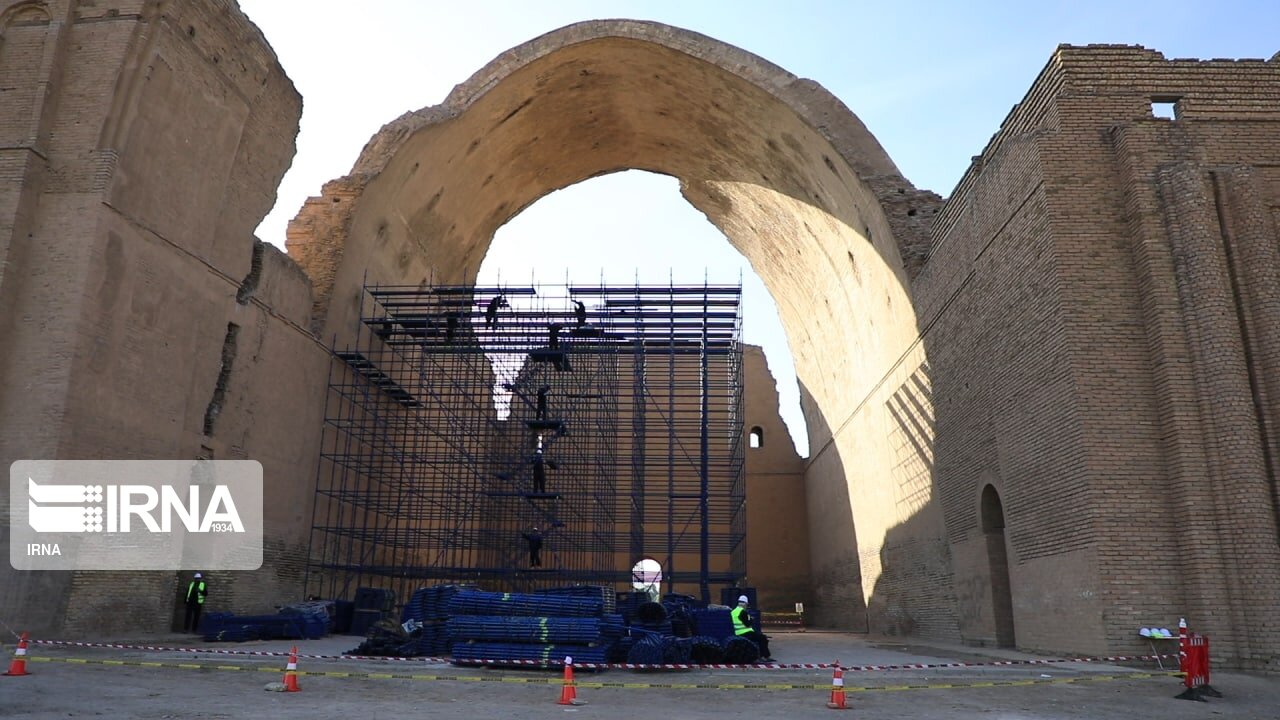 عکس/ مرمت طاق کسری در مدائن