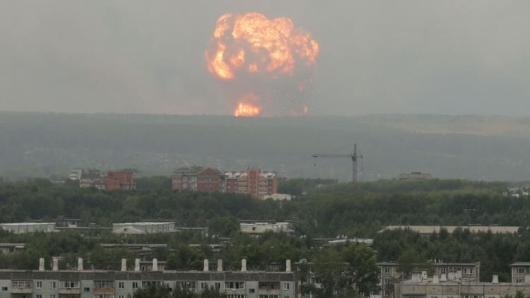 انفجار در یک انبار مهمات روسیه