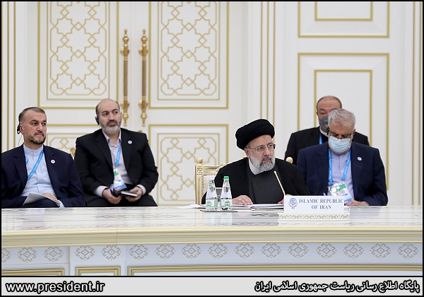 عکس/ سخنرانی آیت الله رئیسی در اجلاس سران اکو