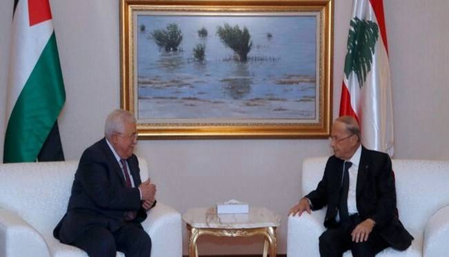 دیدار محمود عباس با رئیس جمهور لبنان در قطر
